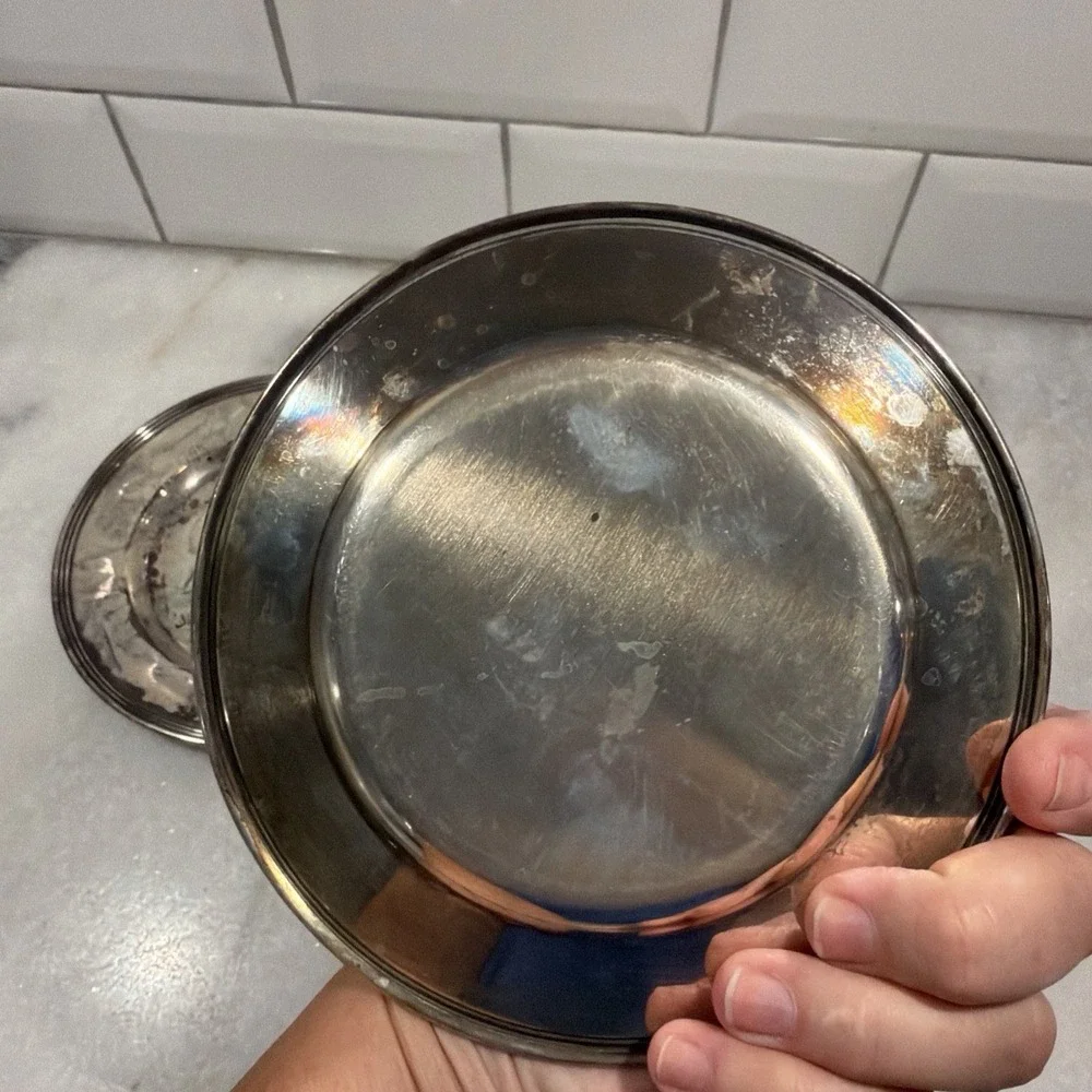 Set Of 2 Saint Hilaire Vintage Metal Plate Tray (K331)